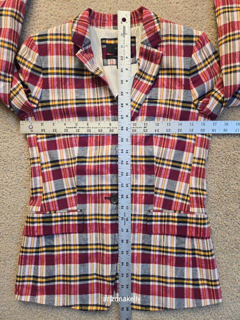 NWOT J. Crew Regent Blazer in Vintage Plaid Preppy Madras Cotton - Picture 3 of 12